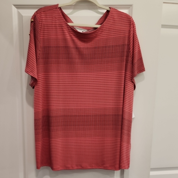 NWT‎ SIZE 2X Liz Claiborne Pink Short Sleeve T-Shirt - Picture 1 of 7